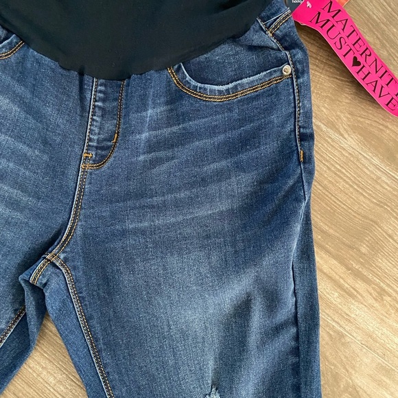 Indigo Poppy gray ankle skinny Maternity jeans - Picture 3 of 16